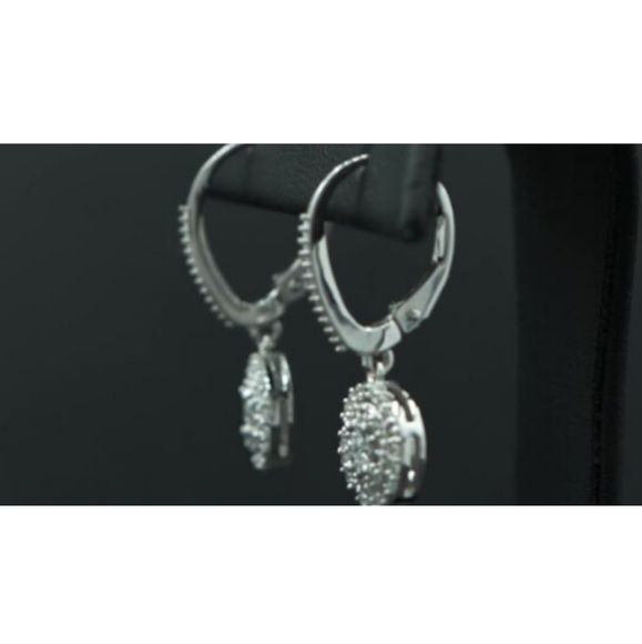 Geniune Diamond leverback earrings   full quarter caret ss NWT - Picture 10 of 17